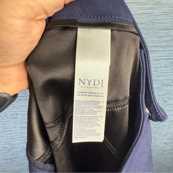 NYDJ slim trouser Navy Blue 26w NWT - Picture 8 of 9